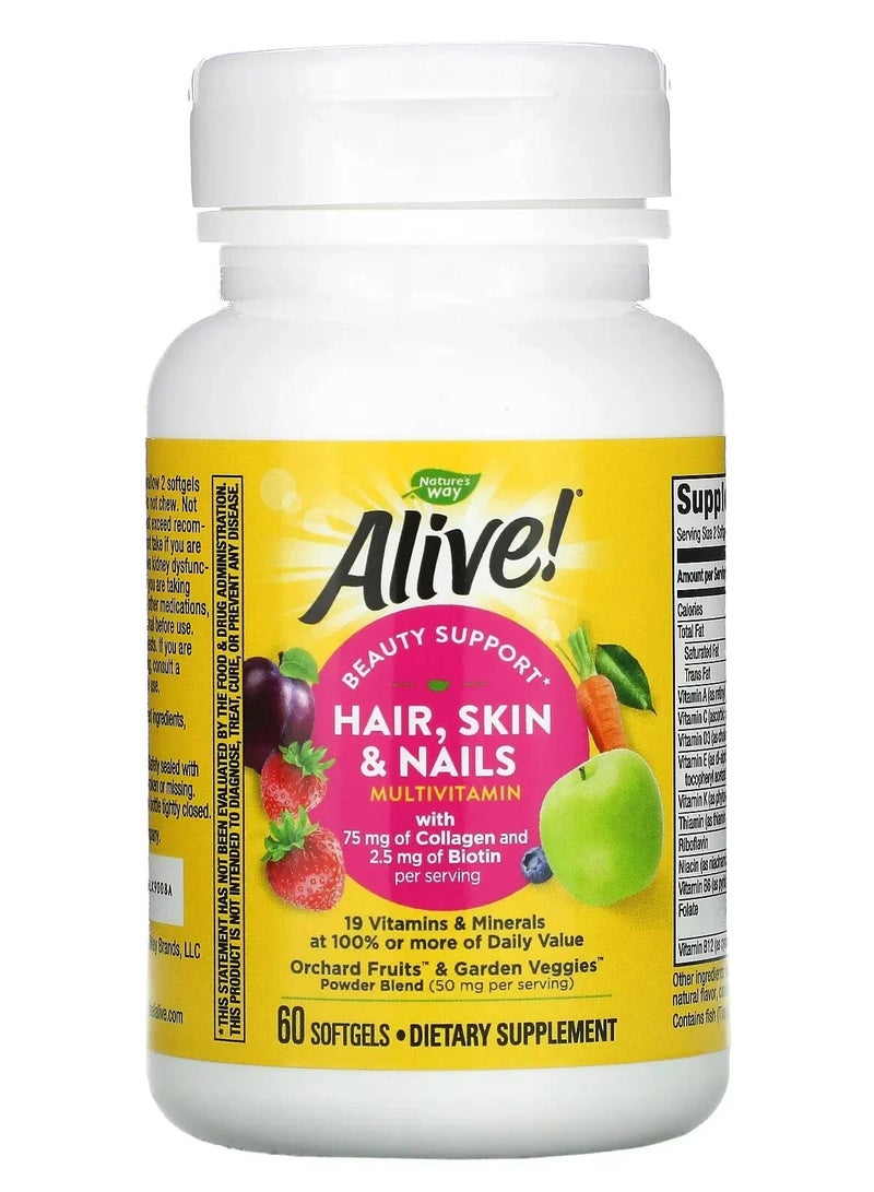 Alive Hair,skin & nails 60 softgel - Image 1