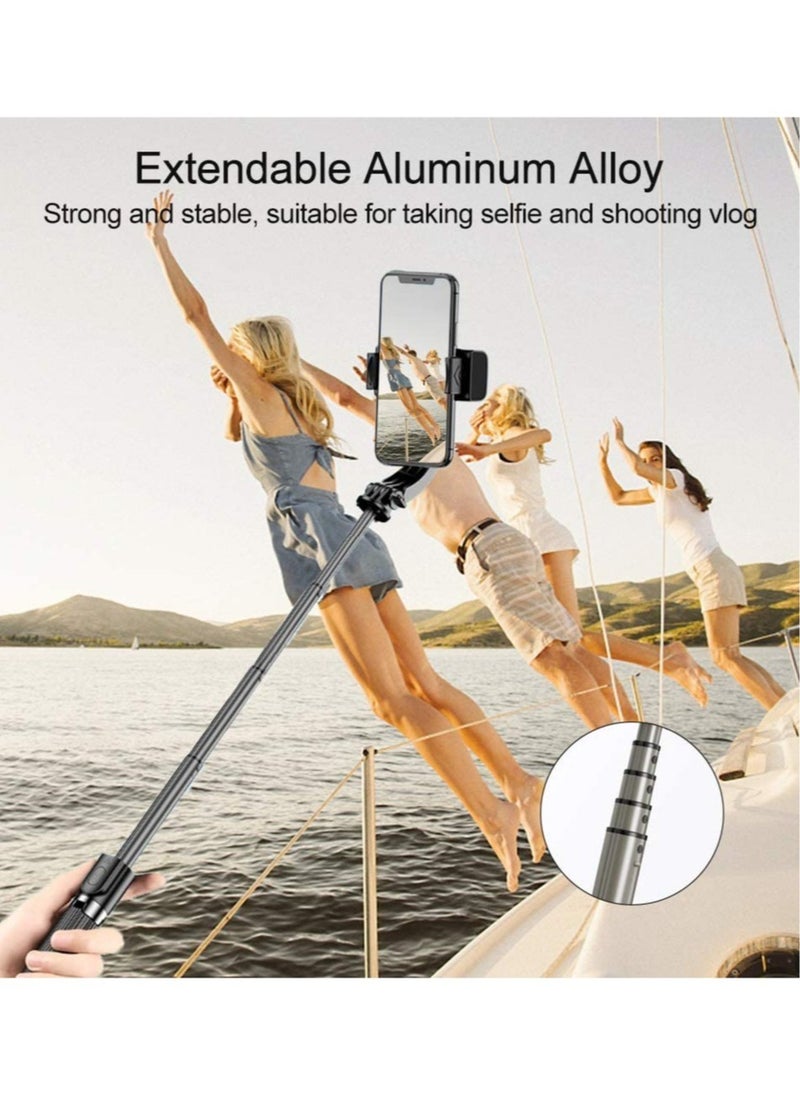 Generic - Selfie Stick Gimbal Stabilizer,  360° Rotation Tripod with Wireless Remote, Portable Phone Holder, Auto Balance 1-Axis Gimbal for Smartphones Tiktok Vlog Youtuber Live Video Record - Image 1