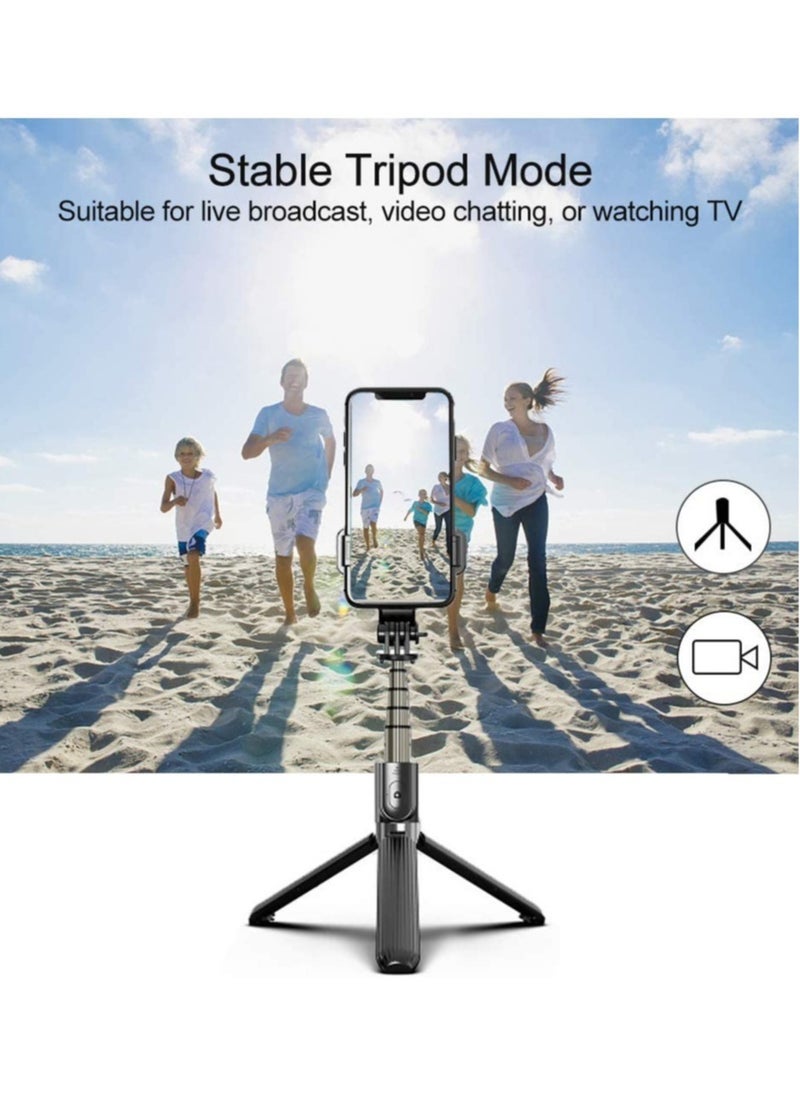 Generic - Selfie Stick Gimbal Stabilizer,  360° Rotation Tripod with Wireless Remote, Portable Phone Holder, Auto Balance 1-Axis Gimbal for Smartphones Tiktok Vlog Youtuber Live Video Record - Image 1