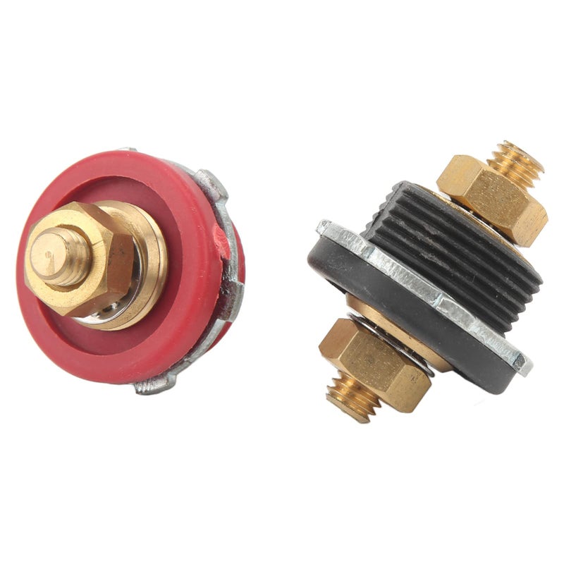 Heavy Duty 250A Battery Terminal Connector Positive Negative Zinc Alloy Brass 2 Pcs Set - Image 2