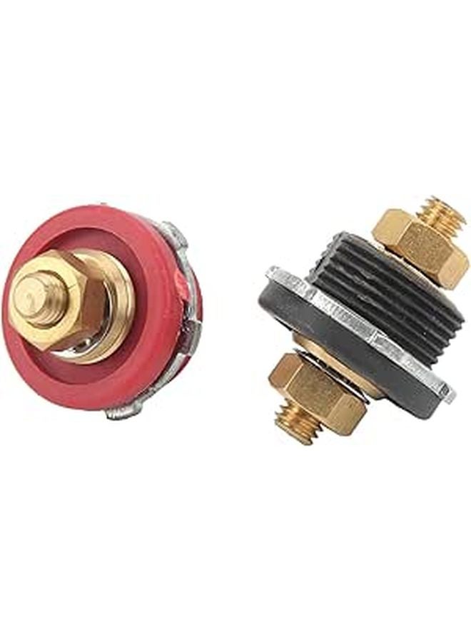 Heavy Duty 250A Battery Terminal Connector Positive Negative Zinc Alloy Brass 2 Pcs Set - Image 1