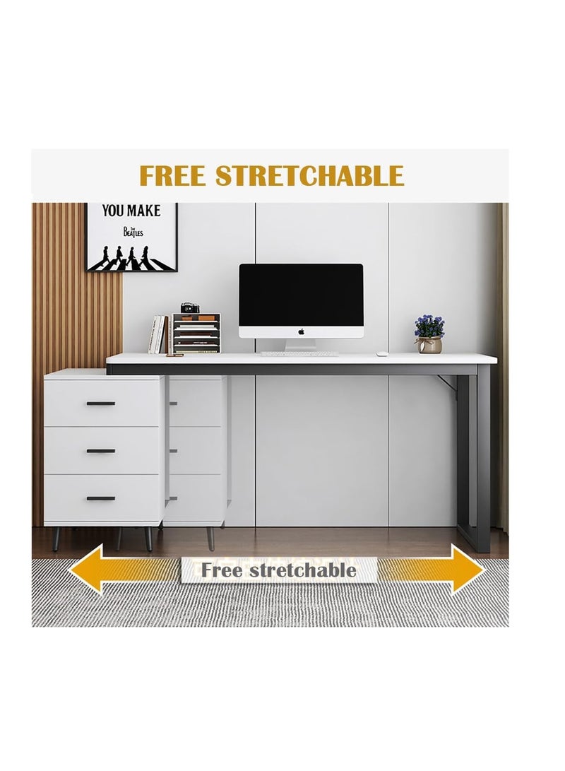 CityRiya-Long Computer Desk Home Office Writing Computer Desk Modern Simple Study Table with drawer 120x60x75cm（YN0064-Black） - Image 5