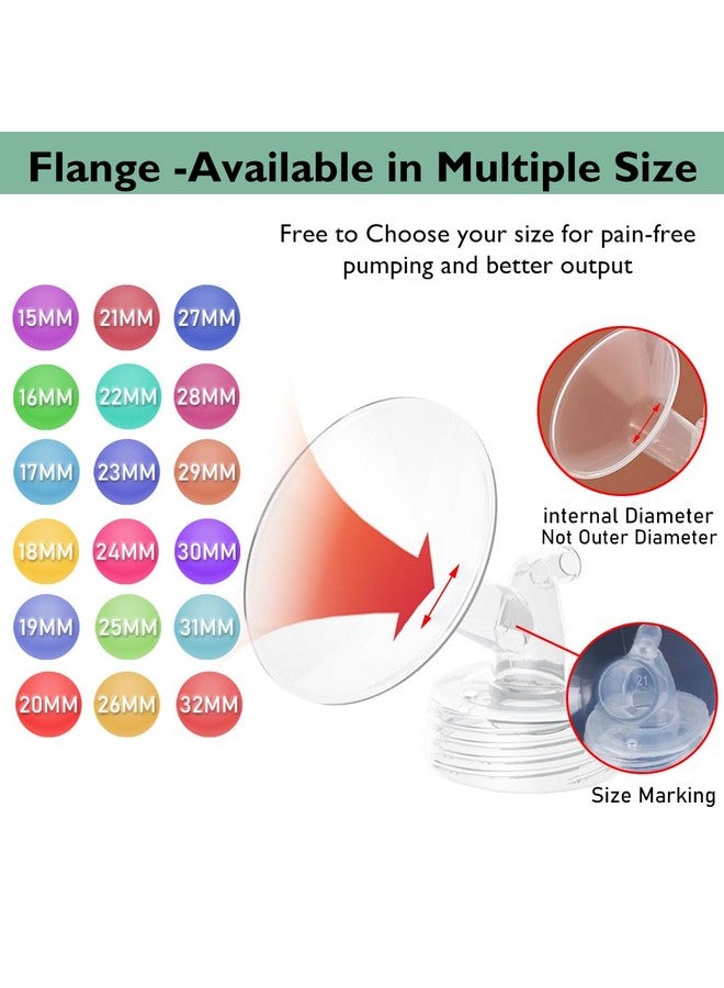 IVARONAL 31mm Flange Pump Parts Compatible Spectra S1 S2 9 Breast Pumps Replacement,Full Set Replacements Include Flange Backflow Protector Membrane Duckbill Valve Tube,Not Original Accessories - Image 2
