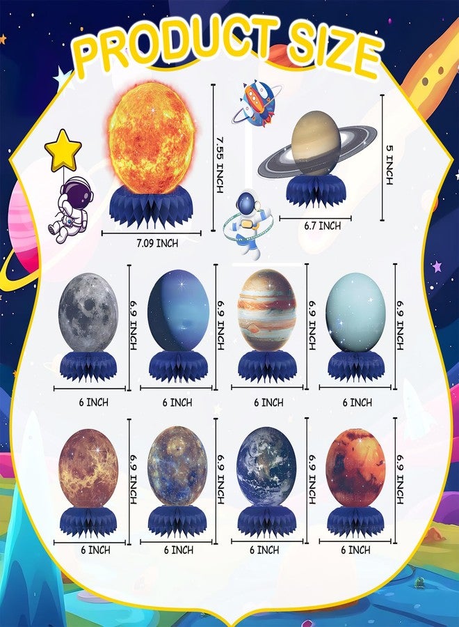 Oiuyamn 10pcs Space Solar System Theme Honeycomb Centerpieces, Outer Space Planet Party Supplies, Galaxy Table Decorations for Birthday by Oiuyamn - Image 2