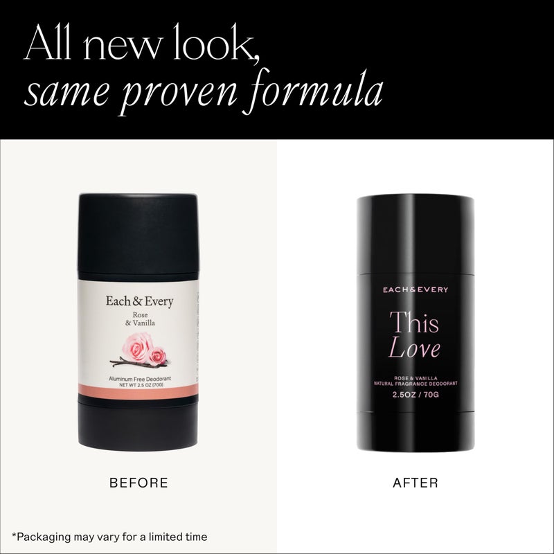 Each & Every Aluminum Free Deodorant for Women & Men, Rose & Vanilla - All Natural Deodorant for Sensitive Skin, EWG Verified - Clean, Baking Soda-Free, Plant-Based Fragrance - 2.5oz, 2 Pack - Image 2