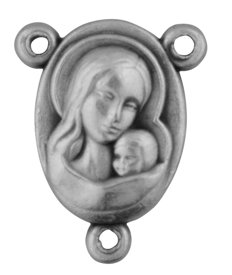Devotional Rosary Centerpiece with Holy Soil or Water Pack of 3 Madonna and Child with Holy Soil