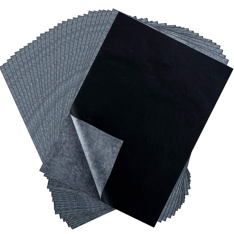 Hotop 100 Sheets Carbon Transfer Paper Black Tracing Paper for Wood Paper Canvas and Other Art Surfaces 85 x 11 Inch