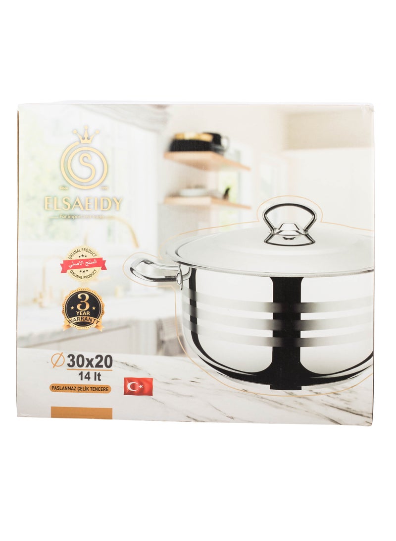 High quality Turkish stainless steel pot, size 30 cm, capacity 14 liters - Image 5