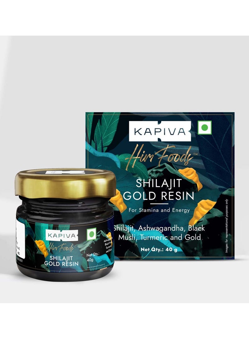كابيفا راتنج شيلاجيت الذهبي من كابيفا - 40 جرام | يساعد في تعزيز القدرة على التحمل | يحتوي على ذهب عيار 24 قيراط | 100% أيورفيدي - Image 1