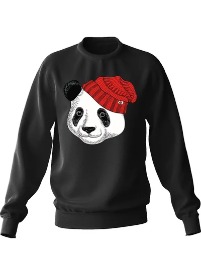 Ada Bebek Çocuk Ada Baby Kid Oversize Hat Panda Printed Kids Sweatshirt