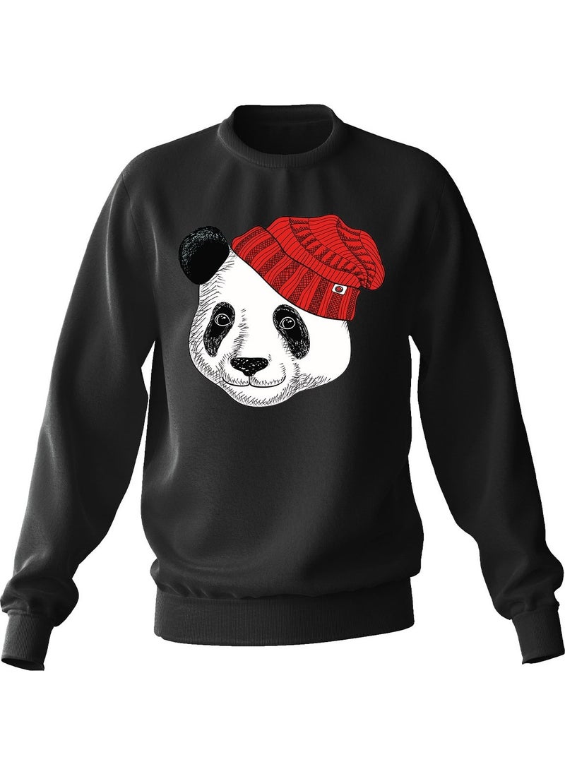 Ada Bebek Çocuk - Ada Baby Kid Oversize Hat Panda Printed Kids Sweatshirt - Image 1