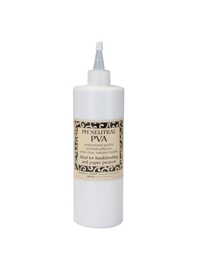 Lineco Books By Hand Ph Neutral Adhesive Archival Quality Acid Free Dries Clear And Quick Water Soluble Lay Flat Property 16 Ounces (1 Pack)  - Image 1
