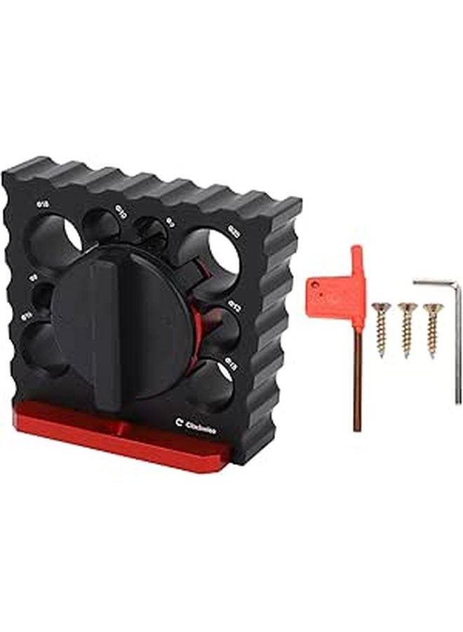Aluminum Alloy Wood Dowel Jig Kit 8 Holes Semi Automatic Rotation Head For Electric Drill - Image 1