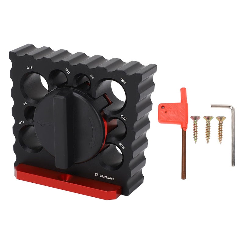 Aluminum Alloy Wood Dowel Jig Kit 8 Holes Semi Automatic Rotation Head For Electric Drill - Image 2