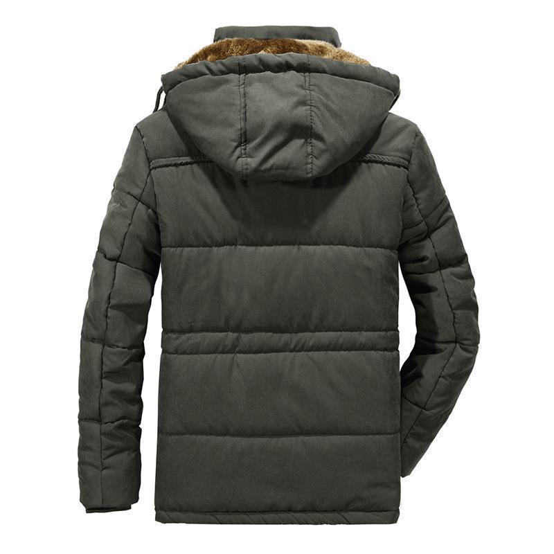 Men'S Fleece-Lined Thickened Plus Size Men'S Cotton-Padded Long Warm Cotton-Padded Jacket Coat - Image 4