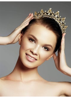 HY Crown for Women, Birthday Headband for Girls Crystal Queen Crown, Gold Tiara, Hair Accessories for Bride Party Bridesmaids Bridal Prom Holiday Costume Cosplay Gifts  - Image 3