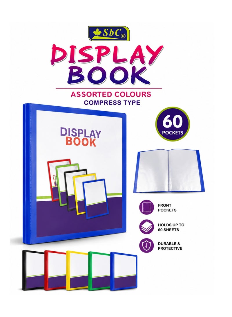 SBC 1-Piece Display Book 60 Pockets Assorted Colours - Image 2
