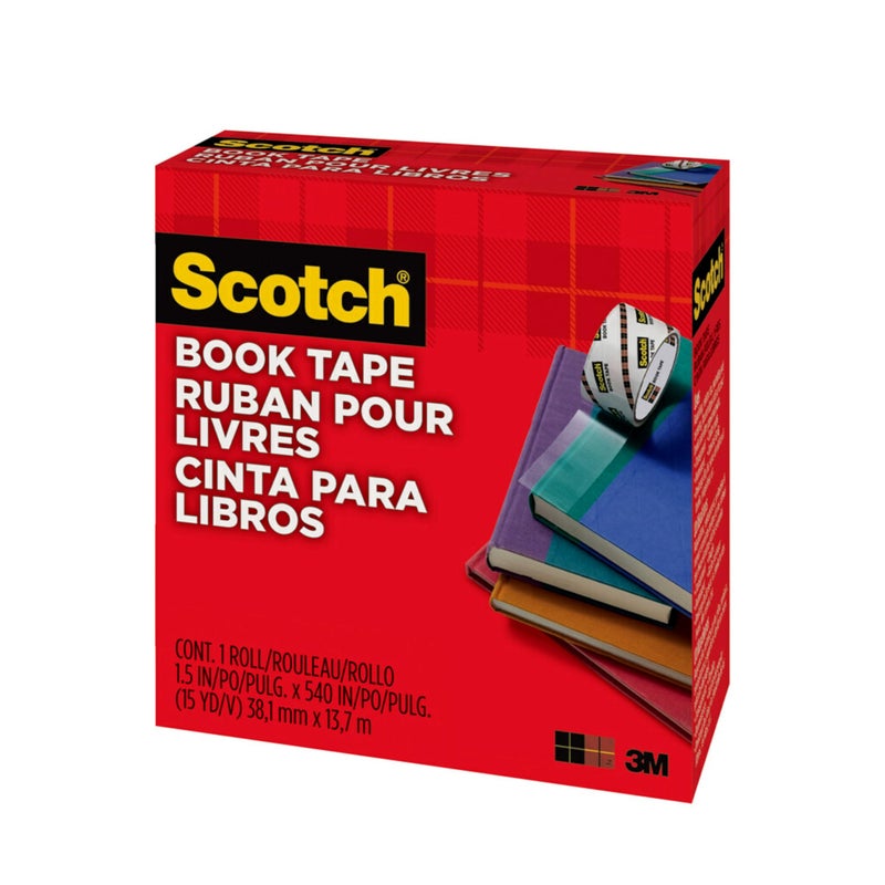 Scotch  Scotch Book Tape, 1.5 in x 540 in, 1 Roll/Pack, Excellent for Repairing, Reinforcing Protecting, and Covering (845-150)  - Image 2