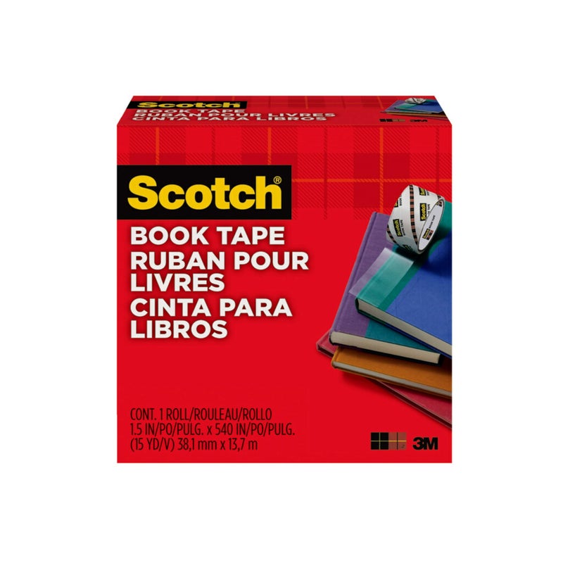 Scotch  Scotch Book Tape, 1.5 in x 540 in, 1 Roll/Pack, Excellent for Repairing, Reinforcing Protecting, and Covering (845-150)  - Image 1
