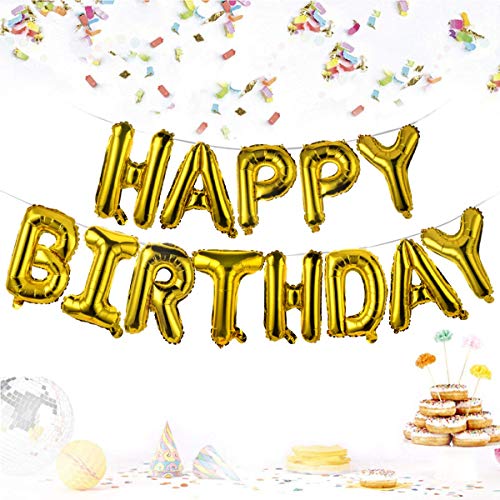 AMFIN® (16 Inch) Happy Birthday Letter Foil Balloon Birthday Party Supplies, Happy Birthday Balloons for Party Decoration - Golden - Image 4