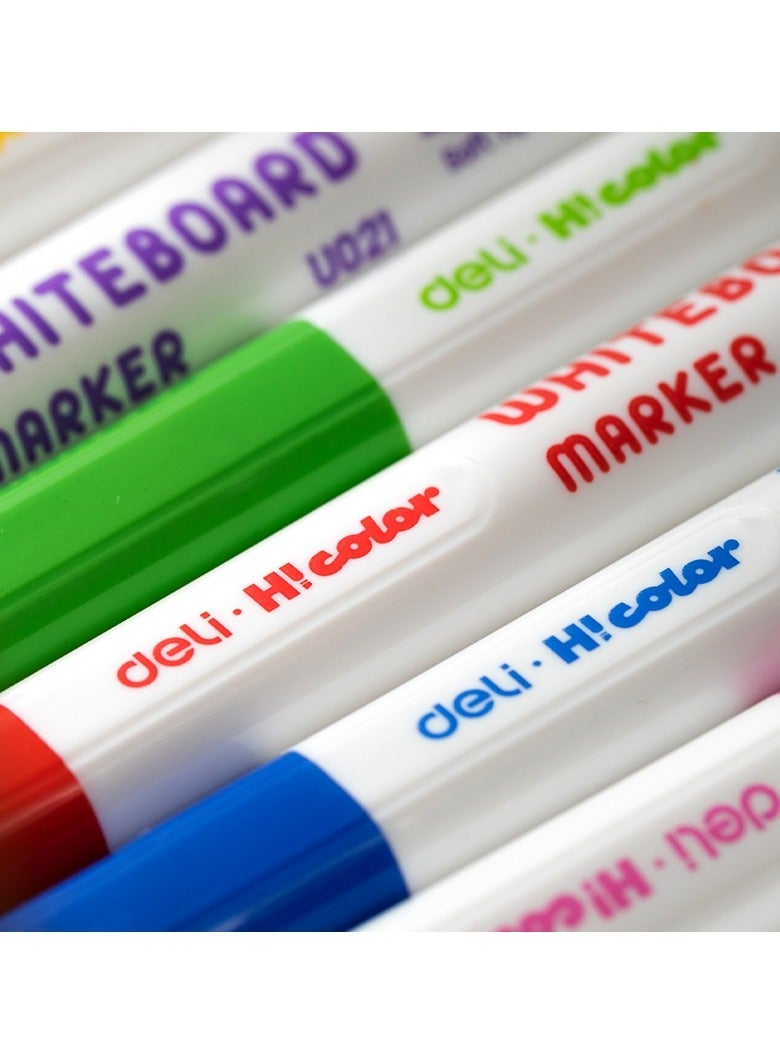 Deli EU021 HiColor Whiteboard Markers – Soft Tip, 8-Color Pack - Image 4