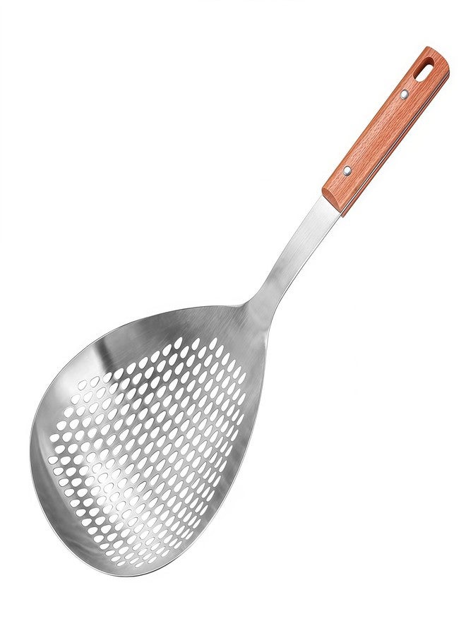 آميا مغرفة كبيرة من الفولاذ المقاوم للصدأ SUS304 من IMEEA مقاس 15 بوصة، مزودة بفتحات للطهي والقلي العميق، ومصفاة معدنية. - Image 1