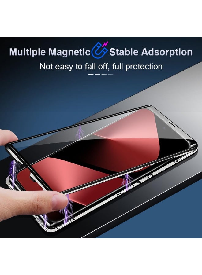 general Case Compatible with Huawei Pura 80 Pro/Pura 80 Pro Plus, Slim Magnetic Metal Frame Double Sided Clear Tempered Glass Shockproof with Camera Protection Cover - Image 2