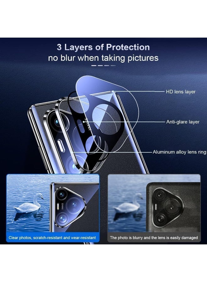 general Case Compatible with Huawei Pura 80 Pro/Pura 80 Pro Plus, Slim Magnetic Metal Frame Double Sided Clear Tempered Glass Shockproof with Camera Protection Cover - Image 3