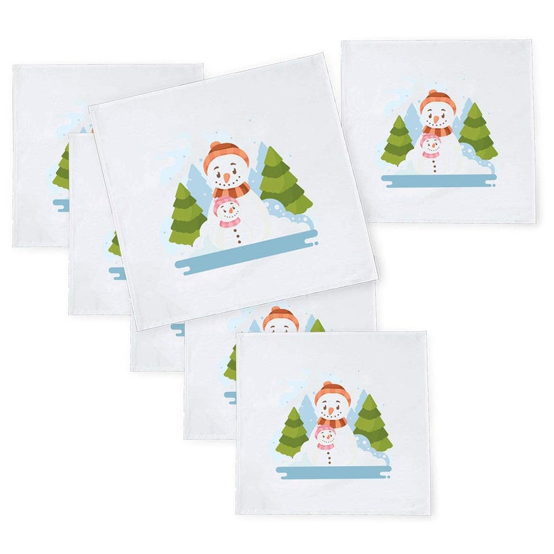 Khakee 6 Pcs Christmas Theme Tafta Silk Table Napkins 10x 10 for Xmas Decoration Christmas OrnamentsChristmas Gift npxmas170P - Image 1