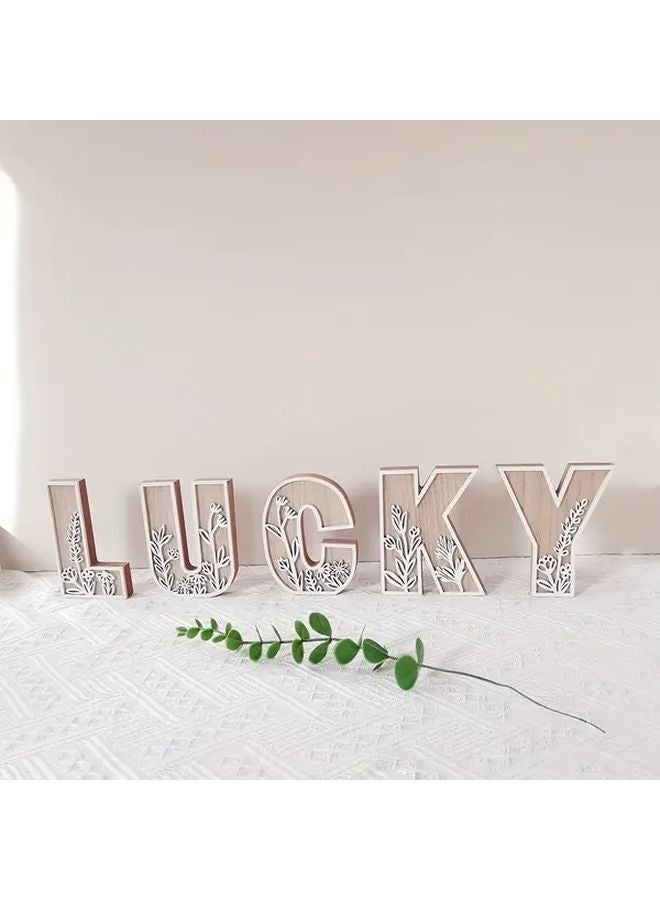 Letter K Rustic Wooden Floral Carved Alphabet Wall Art Wedding Decor French Country Style Home Accent - Image 4