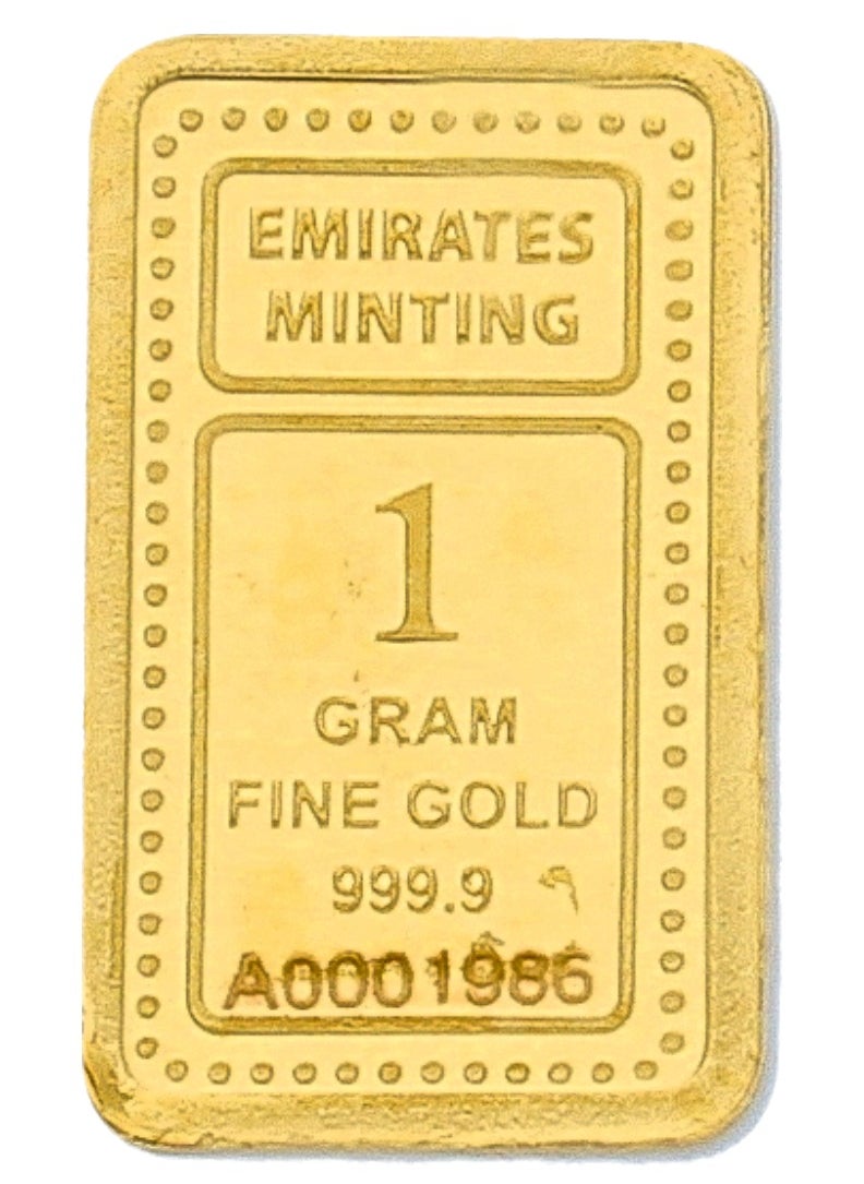 EMIRATES MINTING - Emirates Minting 1 Gram Burj Khalifa Gold Bar 999.9 Purity - Image 1