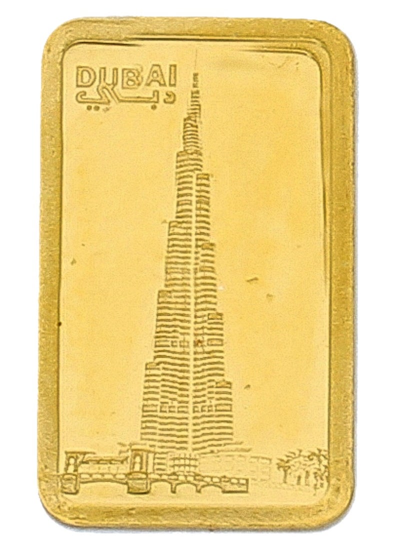 EMIRATES MINTING - Emirates Minting 1 Gram Burj Khalifa Gold Bar 999.9 Purity - Image 1