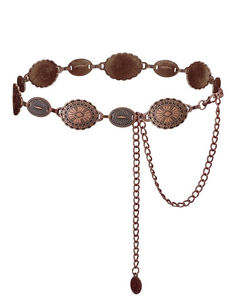 TOPACC Bronze Western Belts for Woman Cowgirl Cowboy Concho Belt for Dresses Jeans Country Concert Outfit - Image 1