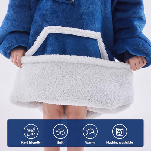 IFNOW Wearable Blanket Hoodie For Kids, Blanket Hoodie For Kids With Hood And Pockets, Girls Oversized Hoodie Blankets As Gift For Teens Girls Boys Birthday Christmas - Image 5