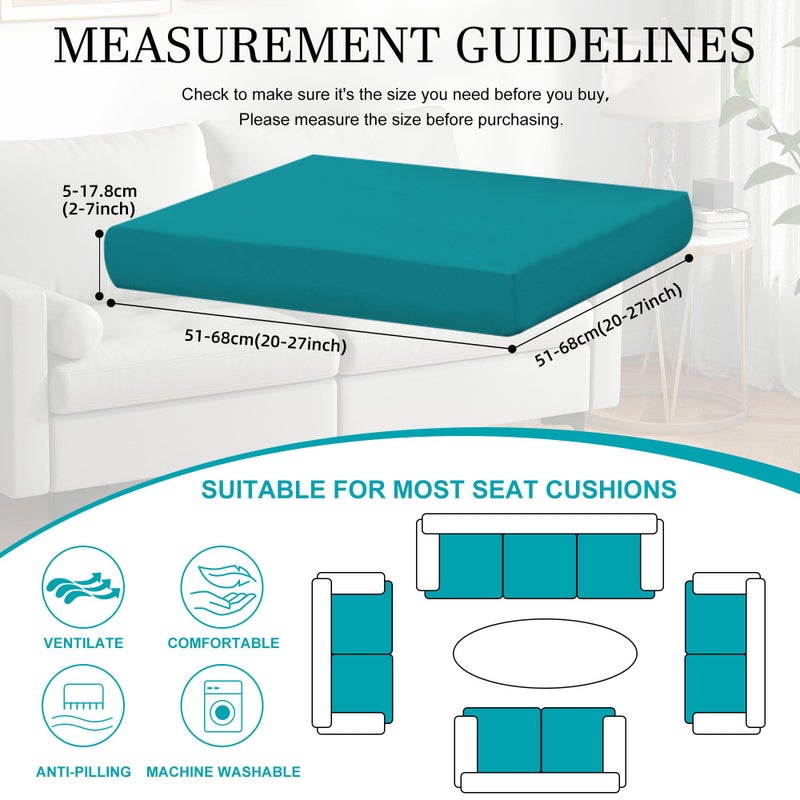 BIETYONE 12 Pcs Stretch Patio Cushion Covers,Outdoor Couch Covers Replacement,Outdoor Couch & Sofa Slipcovers,for Patio Furniture Cushion Covers,Washable Reusable Furniture Protector (Peacock Blue,Cover Only) - Image 2