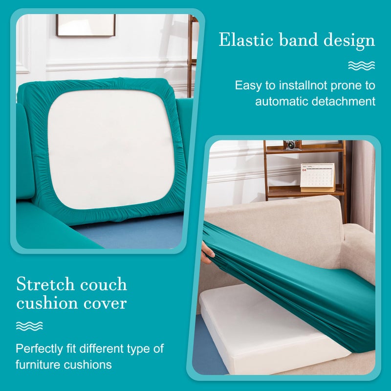 BIETYONE 12 Pcs Stretch Patio Cushion Covers,Outdoor Couch Covers Replacement,Outdoor Couch & Sofa Slipcovers,for Patio Furniture Cushion Covers,Washable Reusable Furniture Protector (Peacock Blue,Cover Only) - Image 5