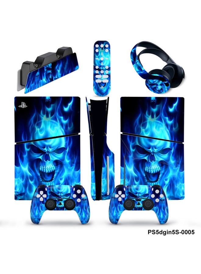 PS5slim Stickers P5 Host Protective Film Optical Drive Version Of The Digital Version Of The Five-in-one Full Package Stickers To Map Production-Color:PS5dgin5S-0015 - Image 2