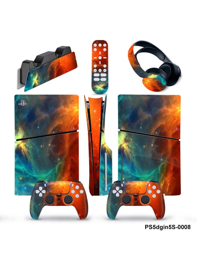 PS5slim Stickers P5 Host Protective Film Optical Drive Version Of The Digital Version Of The Five-in-one Full Package Stickers To Map Production-Color:PS5dgin5S-0015 - Image 5