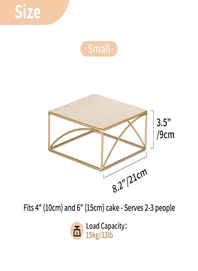 NUPTIO Cake Stand Cupcake Display: Metal Dessert Pedestal Stands 8 Inch Food Riser Gold candy Display holder for Wedding Party Christmas Birthday Kitchen Table Baby Shower Square Buffet Plant Stand - Image 5
