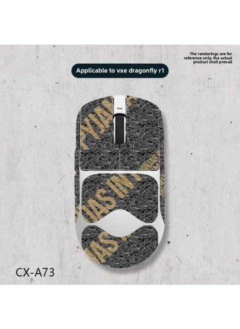 Suitable For Vgn Dragonfly R1 Electronic Competition Mouse Anti-slip Stickers Full Set With Back Stickers Lizard Skin Anti-slip Sweat Absorption Generation Wholesale-Color:VNG Dragonfly R1-CX-A73/White Xiangyun-Full Package