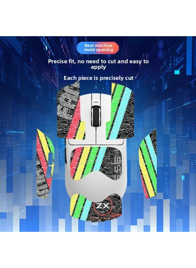 Suitable For Vgn Dragonfly R1 Electronic Competition Mouse Anti-slip Stickers Full Set With Back Stickers Lizard Skin Anti-slip Sweat Absorption Generation Wholesale-Color:VNG Dragonfly R1-CX-A73/White Xiangyun-Full Package