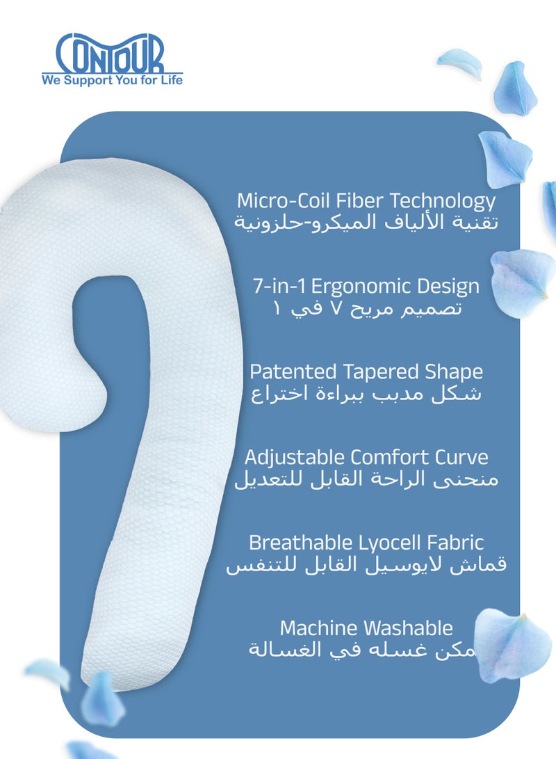 Contour Ergonomic Swan Maternity Body Pillow | Supports Head, Hips, Knees & Feet | Relieves Shoulder & Ankle Pressure | 111.76 x 63.5 x 15.24 CM | Soft & Adjustable Comfort - Image 3