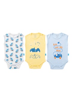 COTTONIL Pack of 3 Cotton Wide Cut Bodysuit for Baby  - Image 1