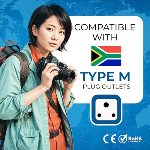 OREI India to South Africa, Botswana, Namibia & More (Type M) Travel Adapter Plug - 2 in 1 - CE Certified - RoHS Compliant - White Color (DB-10L) - Image 5