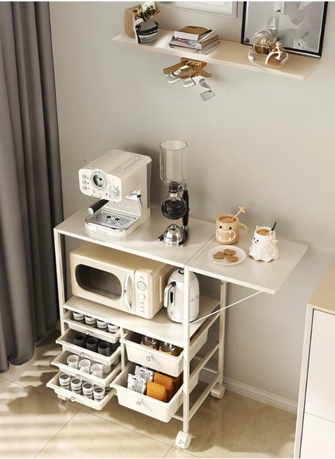 Multi-functional folding and extending mobile storage table
