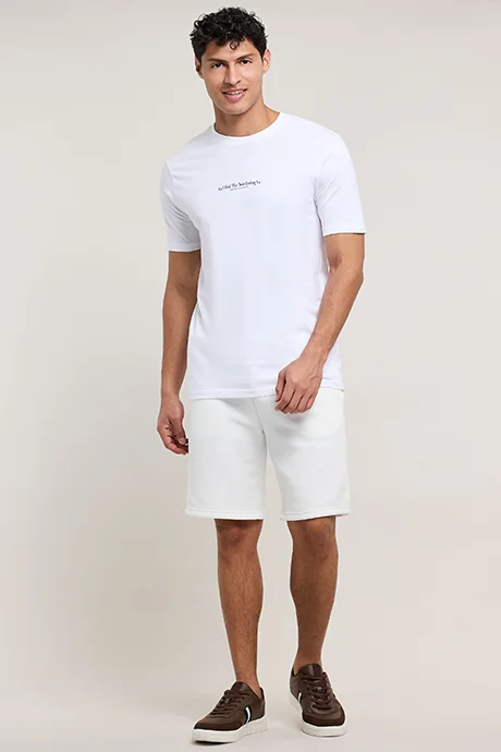 أر أند بي Print Detail T-Shirt with Crew Neck and Short Sleeves
