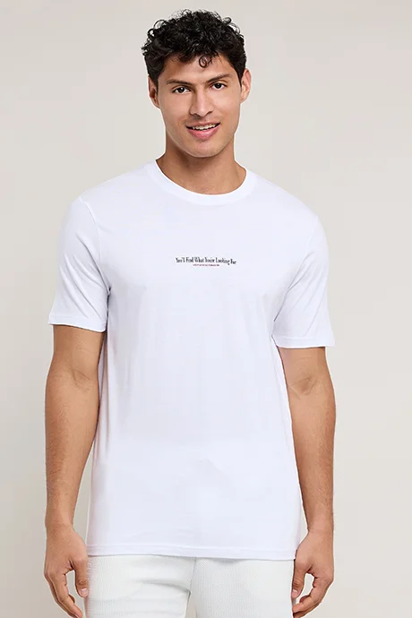 أر أند بي Print Detail T-Shirt with Crew Neck and Short Sleeves