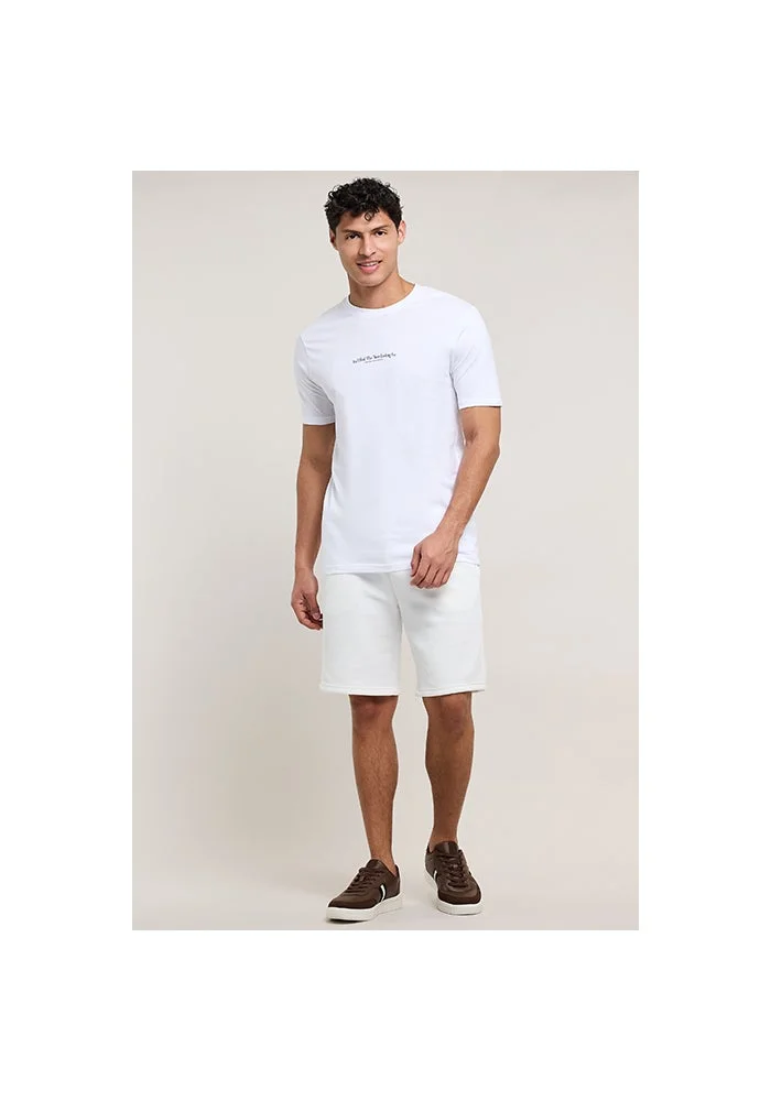 R&b Print Detail T-Shirt with Crew Neck and Short Sleeves