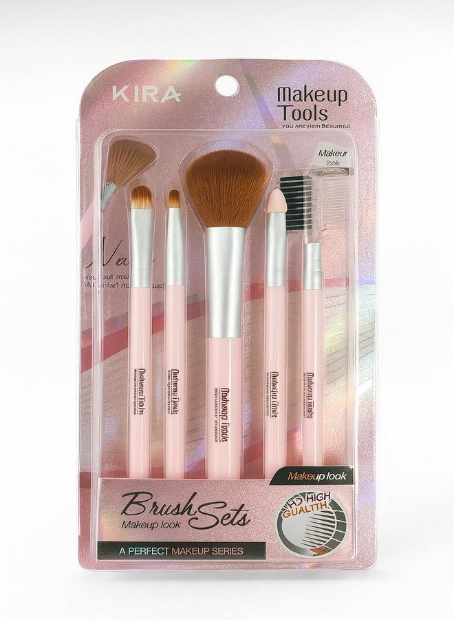 KIRA 5Pcs Makeup Brush Set For Lip, Eyeshadow, Eyebrow, Eye Socket, and Blusher Applications, Smooth And Comfortable Makeup Brushes For Women (BM109-01) - Image 1
