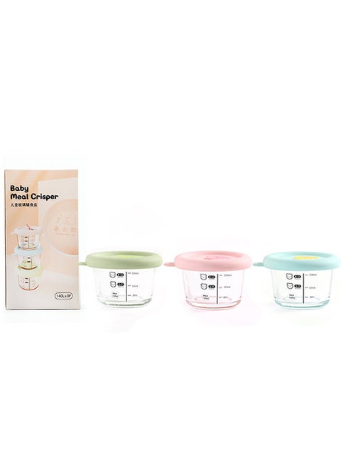 3 PCS Circular Baby Food Containers, Reusable Infant Food Storage Jars, Small Snack Container with Lids for Infant & Babies, Microwave & Dishwasher Friendly